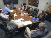 The Columbian's Editorial Board meets with candidates for Vancouver City Council Position 1 at The Columbian on June 27.