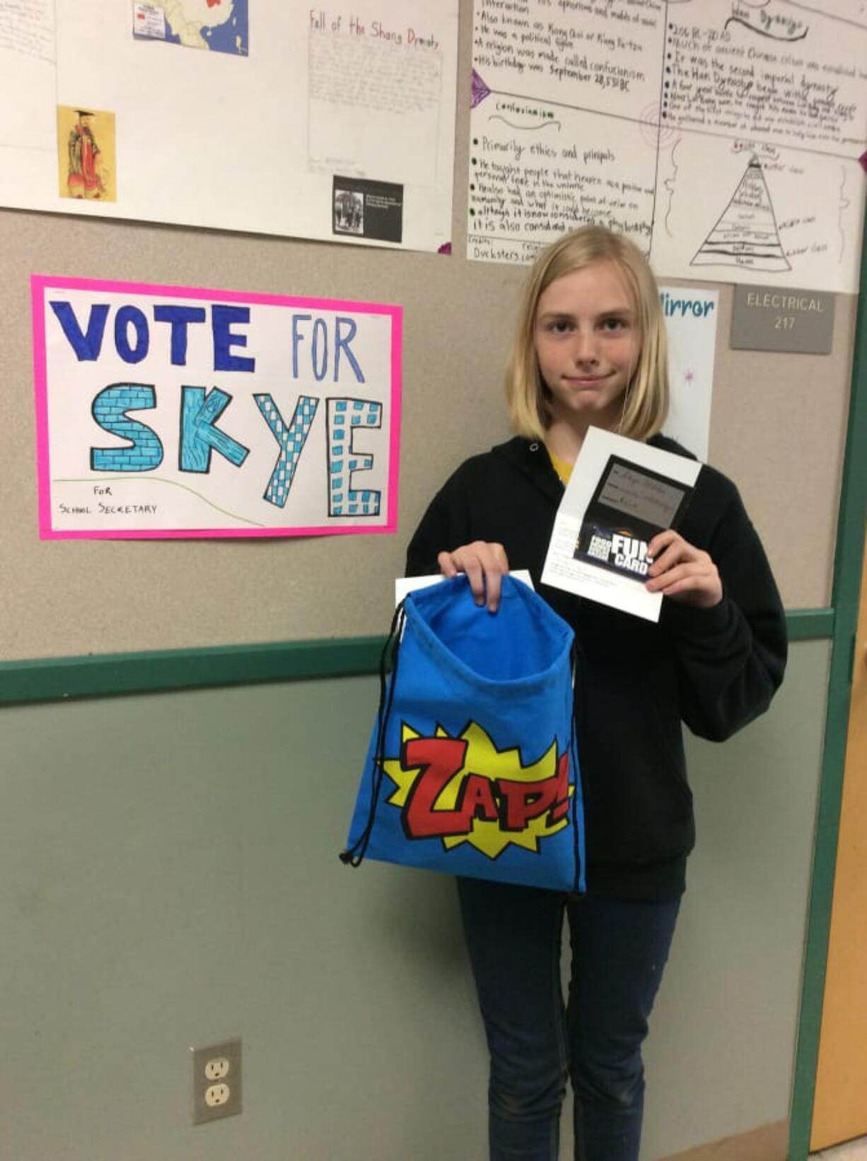 Washougal: Canyon Creek Middle School seventh-grader Skye Miller was named one of two winners in the Washougal School District and Unite! Washougal Community Coalition’s Washougal Middle School Poster Contest.