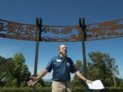 Ridgefield Mayor Don Stose leads a proclamation at Overlook Park declaring July 13 as Main Street Day in the city. The Columbia River Economic Development Council hosted its first Main Street Day on Friday, bringing economic leaders from around Clark County to each of the county’s six cities.