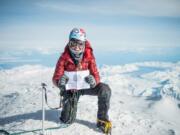 Elyse Ping Medvigy summited Denali in May as part of an expedition program with U.S. Expeditions and Explorations, a veteran’s nonprofit. The focus of the expedition was to gather data by using an electrocardiogram to measure how her heart operated as she acclimatized while climbing Denali. Photo by Dave Ohlson, DO.