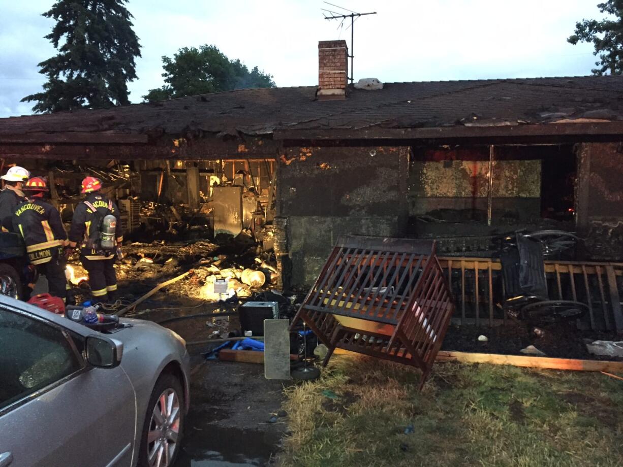 An early morning fire heavily damaged a house at 12100 N.E. 79th St. on Saturday. One person was hospitalized suffering from smoke inhalation.