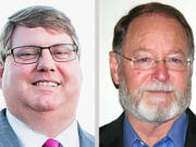 Clark County Assessor candidate incumbent Peter Van Nortwick, left, and challenger Darren Wertz (Provided photos)