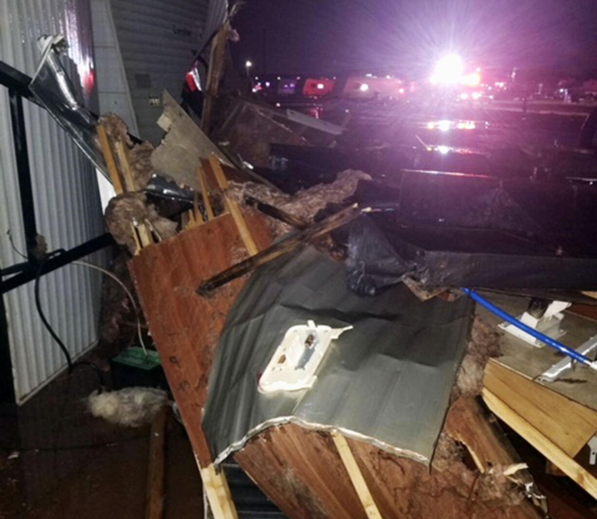 This photo provided by Clifford Bowden shows damage early Tuesday, July 10, 2018, at an RV park in Watford City, N.D., after a violent storm whipped through the northwestern North Dakota city overnight. More than two dozen people were hurt in the storm that overturned recreational vehicles and tossed mobile homes, officials said Tuesday.