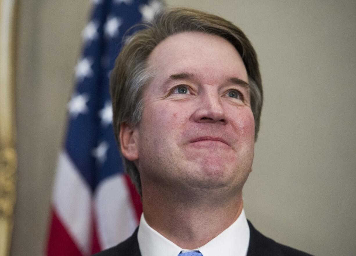 Supreme Court nominee Brett Kavanaugh before meeting with Sen. Dan Sullivan, R-Alaska, on Thursday on Capitol Hill in Washington.