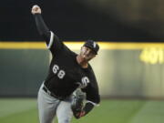 Chicago White Sox starting pitcher Dylan Covey throws against the Seattle Mariners during the third inning of a baseball game, Saturday, July 21, 2018, in Seattle. (AP Photo/Ted S.