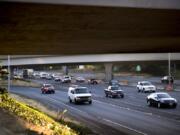 Traffic moves south along Interstate 5 on a recent morning. More than 138,000 vehicles cross the I-5 bridge on a typical day.