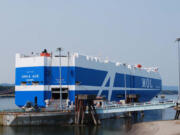 The Orca Ace, a “next-generation” car carrier, stops in Vancouver on Wednesday after its maiden voyage across the Pacific Ocean. Around 2,300 Subaru vehicles were unloaded before the ship departed for San Diego.