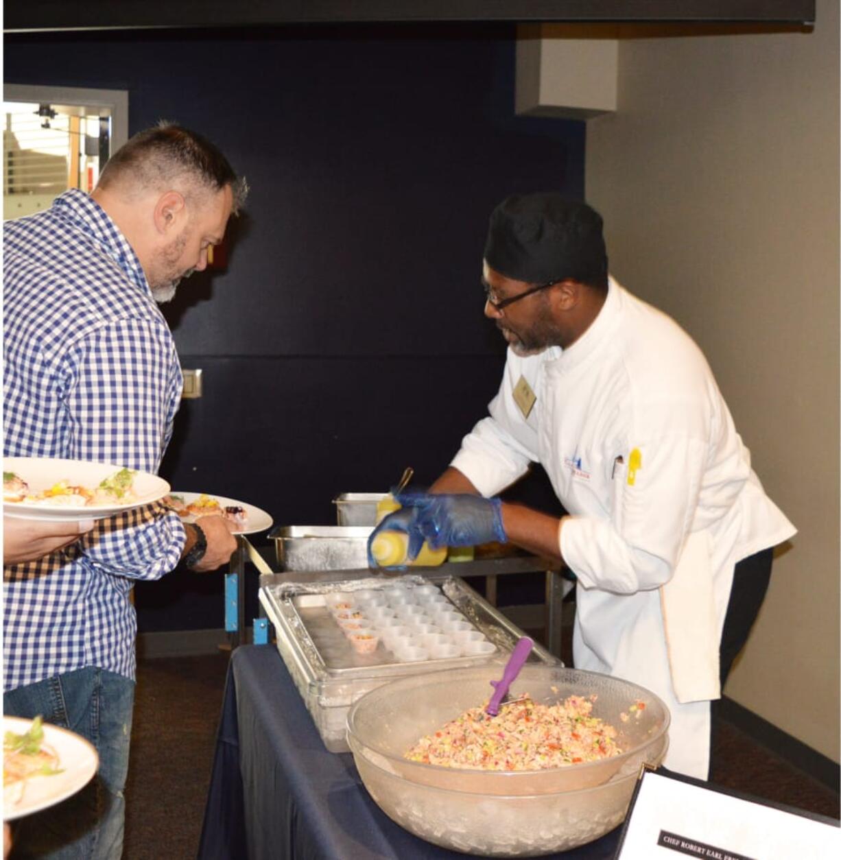 Old Evergreen Highway: Earl Frederick from the Tod and Maxine McClaskey Culinary Institute at Clark College was voted as the winner of the Local Celebrity Chef Salmon Bake-Off at Columbia Springs’ Hooked on Nature fundraiser, which brought in more than $60,000 for the nonprofit.