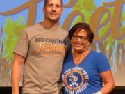 Ridgefield: Ridgefield School District Superintendent Nathan McCann and Volunteer of the Year Debbie McGravey.