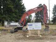 An excavator rests Thursday at the site of Clark County Fire District 6’s new Station 63. The new two-story station will be more than 17,000 square feet and will include the first training facility in the fire district.