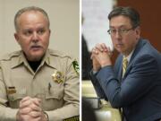 Clark County Sheriff Chuck Atkins, left, and Prosecuting Attorney Tony Golik released a joint statement Wednesday regarding bigotry and hate in the community.