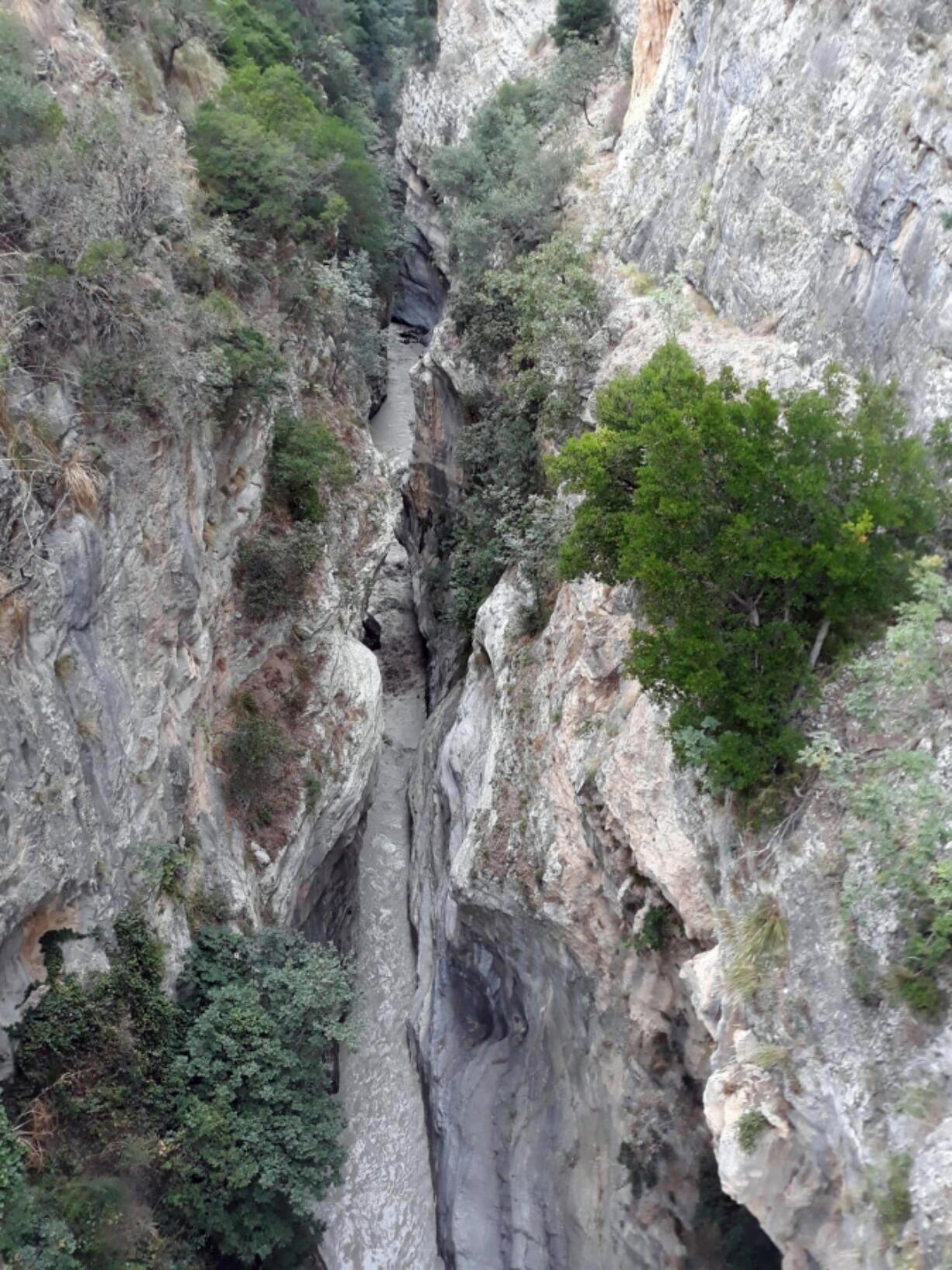 A view of the Raganello Gorge in Civita, Italy, on Monday. Italy’s civil protection agency says at least eight people were killed when a rain-swollen river flooded a gorge in the southern region of Calabria.