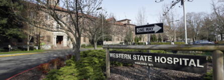 The entrance to Western State Hospital in Lakewood in April 2017.