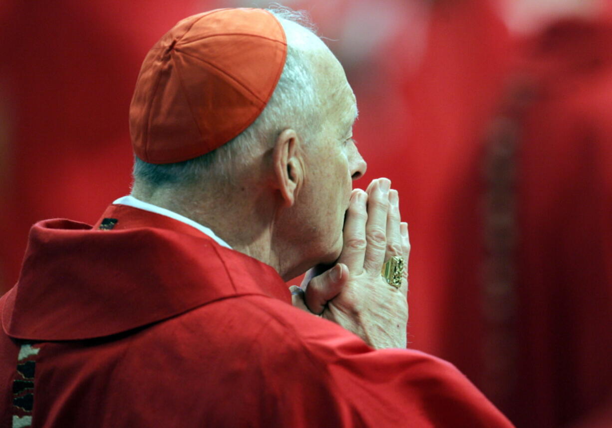 U.S. Cardinal Theodore Edgar McCarrick attends a Mass in St. Peter’s Basilica at the Vatican. Allegations that disgraced ex-Cardinal Theodore McCarrick engaged in sex with adult seminarians have inflamed a long-running debate about the presence of gay men in the Roman Catholic priesthood.