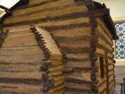 This Nov. 18, 2017 photo shows the “symbolic cabin” housed in the Memorial Building at the Abraham Lincoln Birthplace National Historical Park near Hodgenville, Ky.