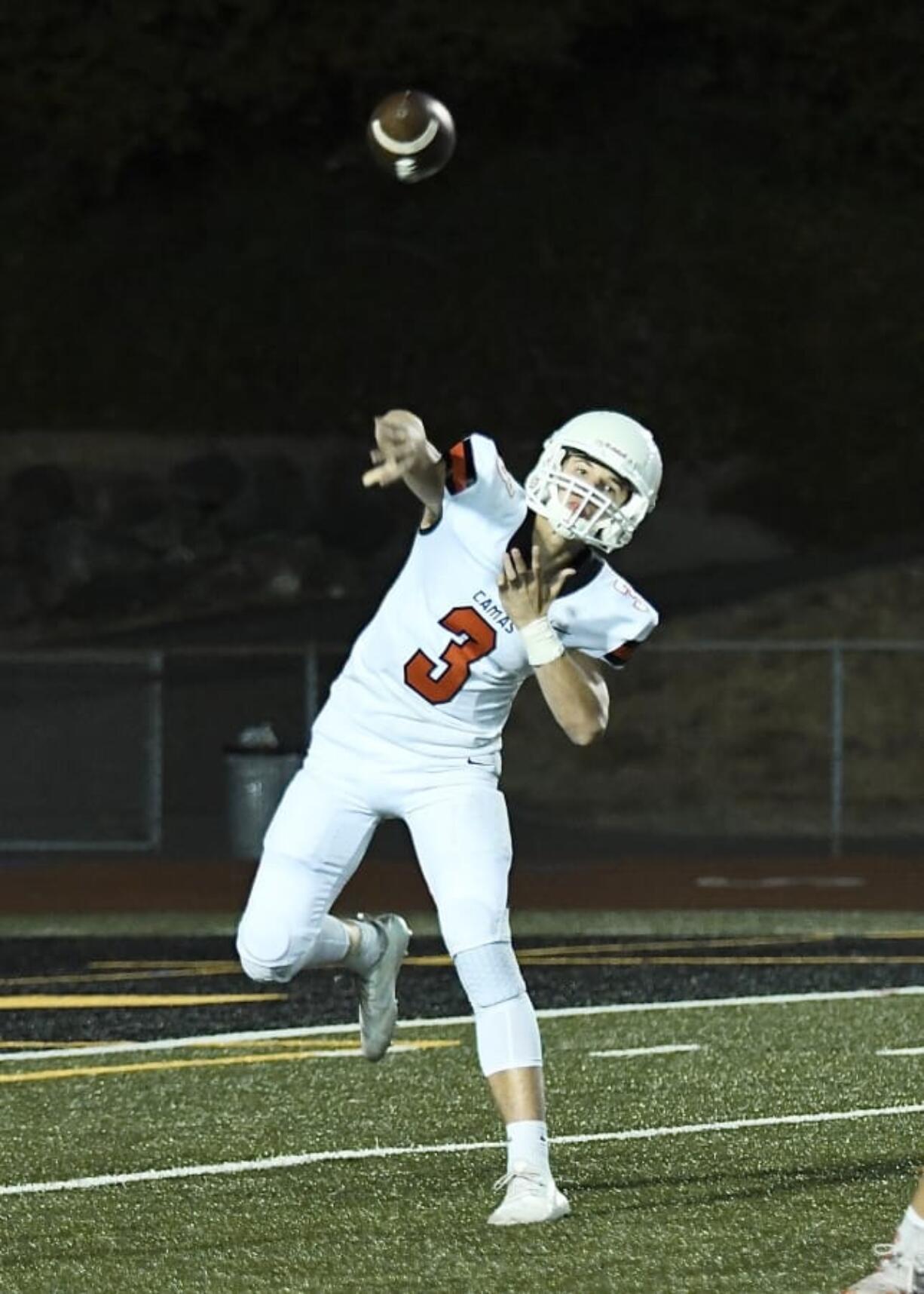 Camas quarterback Jake Blair completed 13 of 25 passes for 208 yards, two touchdowns against Lincoln.