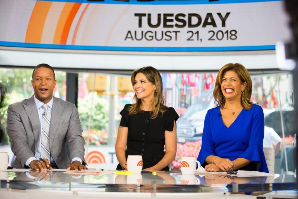 Craig Melvin, Savannah Guthrie and Hoda Kotb during a recent “Today” broadcast.