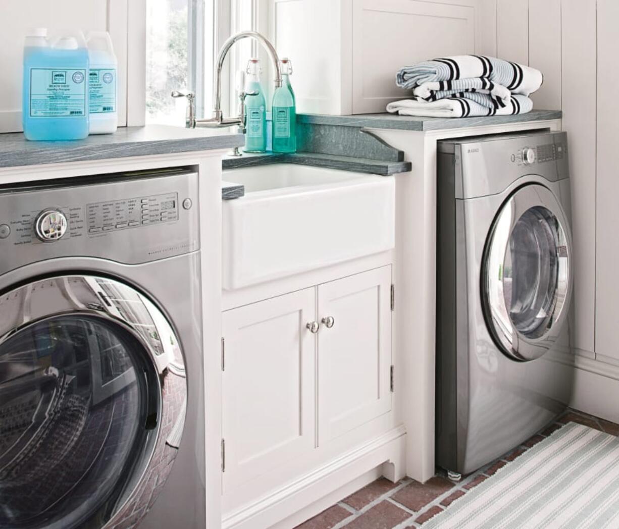 Decluttering and cleaning your laundry area is a good way to begin the fall. This tidy laundry room appears in “The Real Simple Method to Organizing Every Room,” a new handbook by the editors of Real Simple magazine. Jack Gardner/Time Inc.