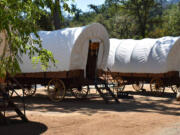 Yosemite Pines Resort in Groveland, Calif., 22 miles from the western gate of Yosemite National Park, has six Conestoga Wagons that people can camp in. The wagons are air-conditioned and roomier than the ones pioneers traveled in.