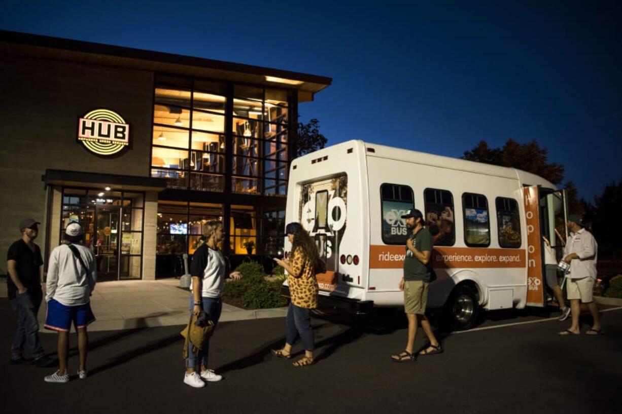 The Exobus wraps up its official launch tour on Tuesday night at Hopworks Urban Brewery in east Vancouver. The slogan is “Experience. Explore. Expand.” Business owners Beny Luca and Diana Niemann hope to expand into winery, coffee roasting and adventure tours around the area.