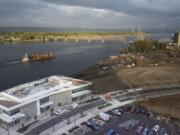 Twigs Bistro & Martini Bar is seen here, along with other Waterfront Vancouver construction, earlier this month.