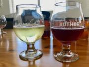 The Semi-sweet Draft Mead, left, and the Raspberry Draft Mead from Author Mead.