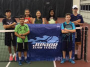 Representing Club Green Meadows at the 2018 Junior Team Tennis Nationals are (from left) Isaac Morris, Sydney Board, Jace Moriki, Rachel Rajamoney, Jacob Flentke, Matthew Morrison and Aiden Brasier.