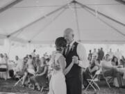 Dusty Anchors and Kelsey Anchors, his youngest child, do the father-daughter dance at her wedding on July 21, 2018 (Missy Bachmeier photo via Kelsey Anchors)