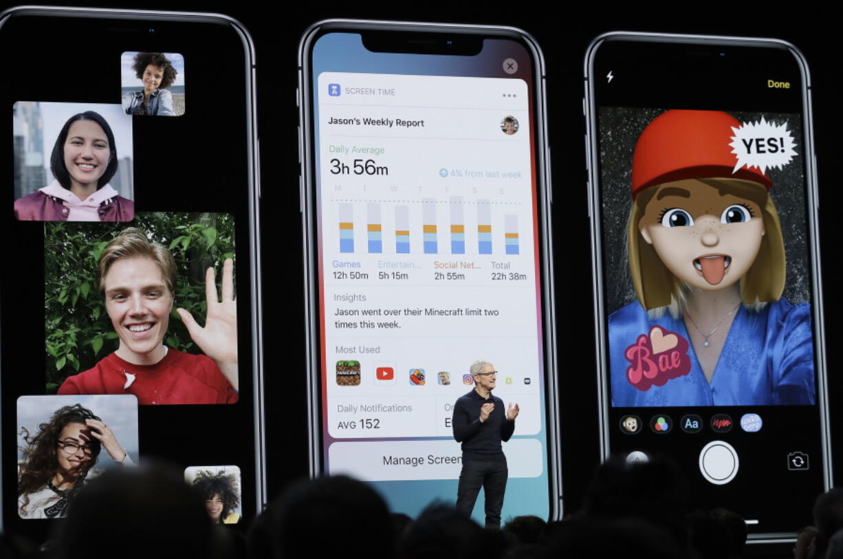 Apple CEO Tim Cook speaks during an announcement of new products at the Apple Worldwide Developers Conference in San Jose, Calif., in June.