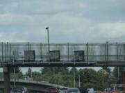 A "MOOK" graffiti tag spray painted across three electronic signs at the Northeast 42nd Avenue overpass on Interstate 84 in Portland. On Thursday, Police police officers arrested Marcus E. Gunther, 30, in connection with the graffiti on the signs and a second incident.