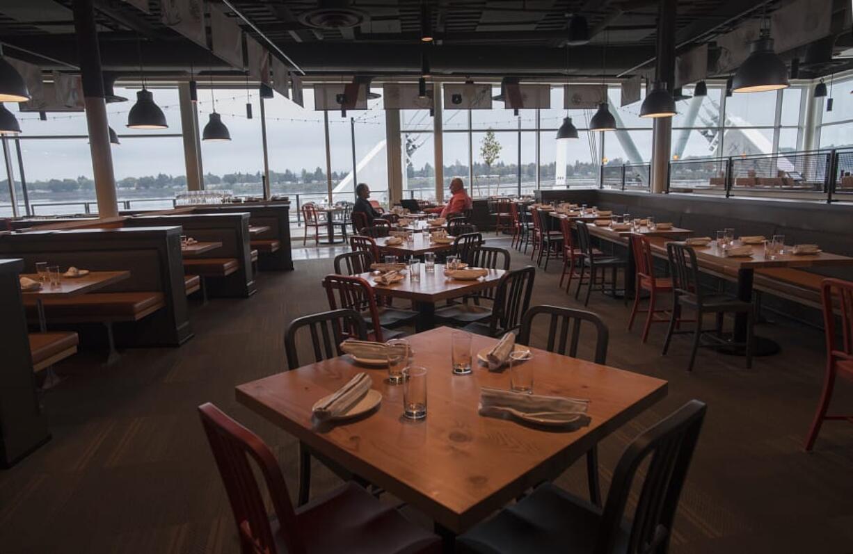 Large windows offer sweeping views for diners at WildFin American Grill, as seen on Wednesday morning, Oct. 10, 2018.