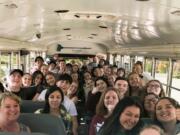 Woodland: Students in Shari Conditt’s AP Government class at Woodland High School on the way to the 3rd Congressional District forum featuring Rep. Jaime Herrera Beutler, R-Battle Ground, and Democrat Carolyn Long.