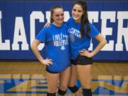 La Center’s Amanda Holm, left, is the Wildcats’ career assist leader with 1,500-plus while Laynie Erickson has 1,000-plus career kills and digs.