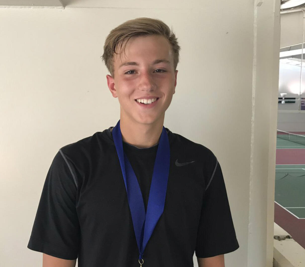 Johnny Hutley of Skyview won the 4A district singles title in a nearly 3-hour match, 6-3, 3-6, 7-5 on Saturday, Oct. 20, 2018 at Club Green Meadows.