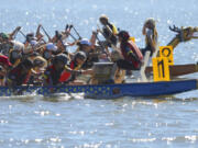 Teams compete at the Pacific Dragon Boat Association Championship races at Vancouver Lake on August 1, 2015. The site will host the 2019 regional championships.