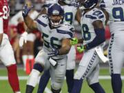 Seattle Seahawks linebacker Mychal Kendricks (56) during an NFL football game against the Arizona Cardinals, Sunday, Sept. 30, 2018, in Glendale, Ariz.