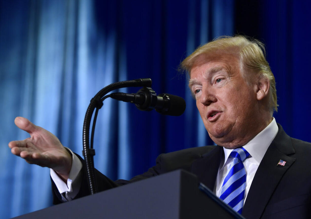 President Donald Trump talks about drug prices during a visit to the Department of Health and Human Services in Washington, Thursday, Oct. 25, 2018.