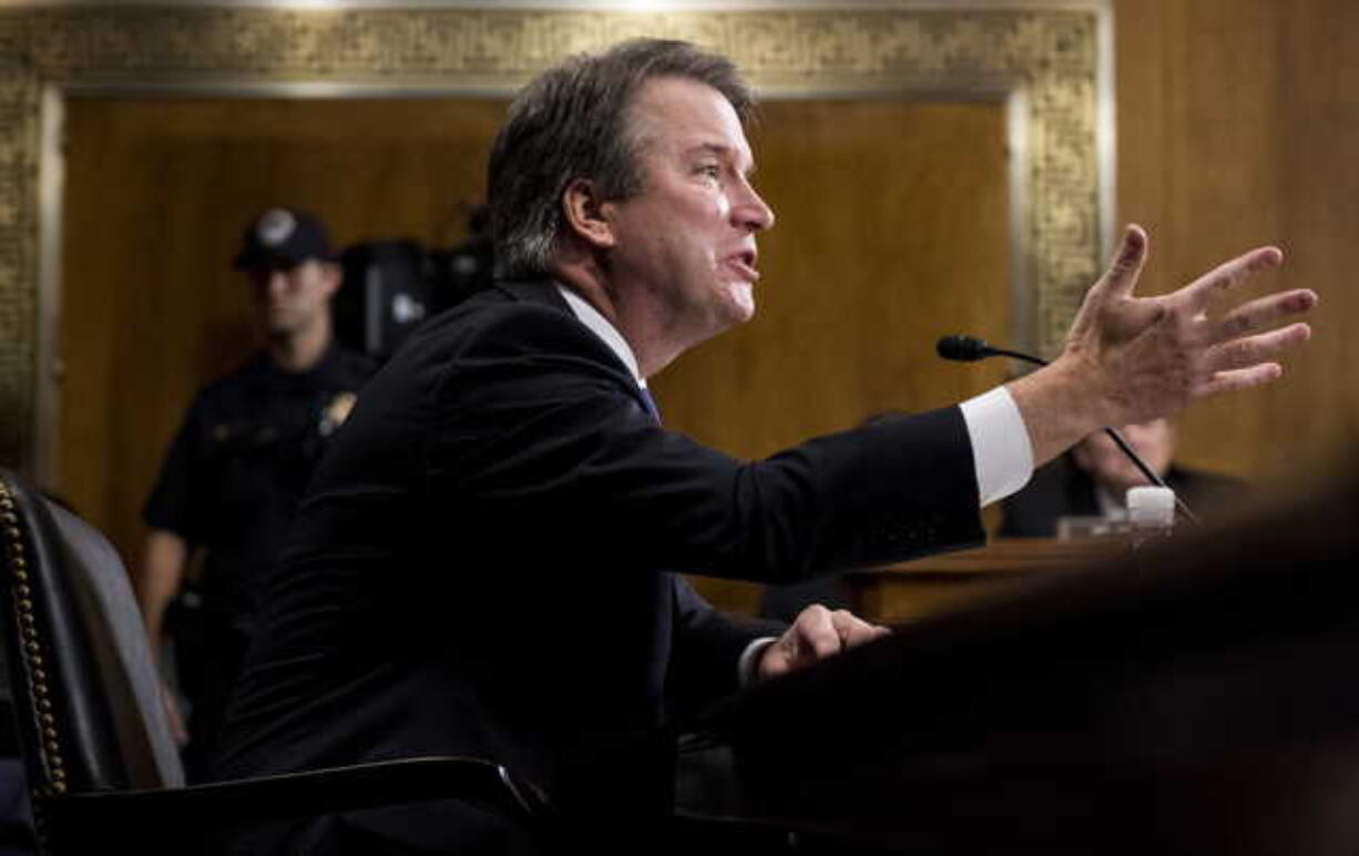 Supreme Court nominee Judge Brett Kavanaugh testifies during the Senate Judiciary Committee, Thursday, Sept. 27, 2018 on Capitol Hill in Washington.