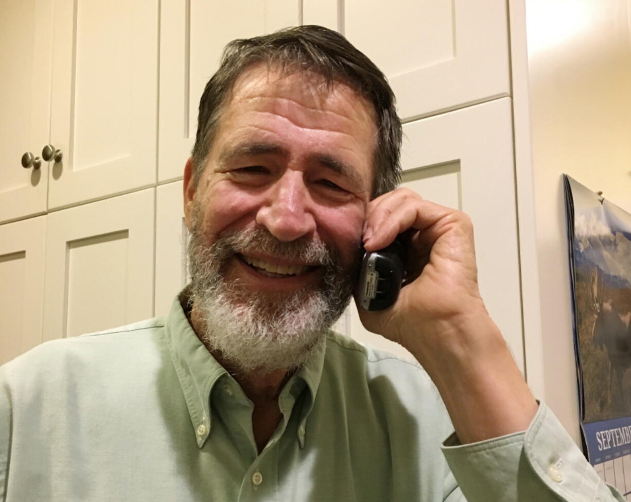 George P. Smith talks on the phone with The Associated Press at his home in Columbia, Mo., on Wednesday, after learning he had won the 2018 Nobel Prize in Chemistry. Frances Arnold of the California Institute of Technology, Smith of the University of Missouri and Gregory Winter of the MRC molecular biology lab in Cambridge, England were announced winners of the 2018 Nobel Prize in Chemistry by The Royal Swedish Academy of Sciences on Wednesday.