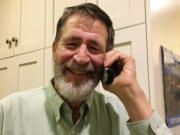 George P. Smith talks on the phone with The Associated Press at his home in Columbia, Mo., on Wednesday, after learning he had won the 2018 Nobel Prize in Chemistry. Frances Arnold of the California Institute of Technology, Smith of the University of Missouri and Gregory Winter of the MRC molecular biology lab in Cambridge, England were announced winners of the 2018 Nobel Prize in Chemistry by The Royal Swedish Academy of Sciences on Wednesday.