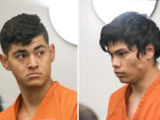 Erick Garcia-Valdovinos, 18, left, makes a first appearance Monday morning in Clark County Superior Court. Francisco Javier Hernandez-Reyes, 18, makes a first appearance Tuesday morning in Clark County Superior Court.