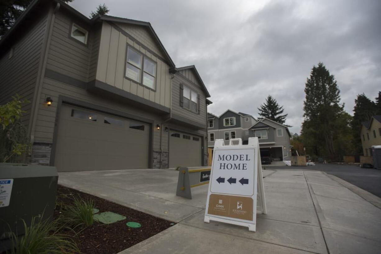 New town houses are pictured at Fisher’s View in east Vancouver in late 2018.