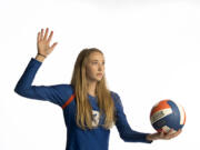 Ridgefield junior Delaney Nicoll, the All-Region volleyball player of the year, is pictured at The Columbian on Thursday afternoon, Nov. 15, 2018.