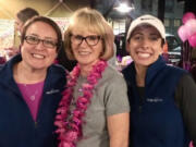 Camas: Laila Cook, CEO of Make-A-Wish Oregon, from left, Barb Bye with Maggie’s Angels and Mallory Tyler, development director at Make-A-Wish Oregon, at Brews 4 Wishes in Camas, which raised money enough for Maggie’s Angels to grant wishes for two children.