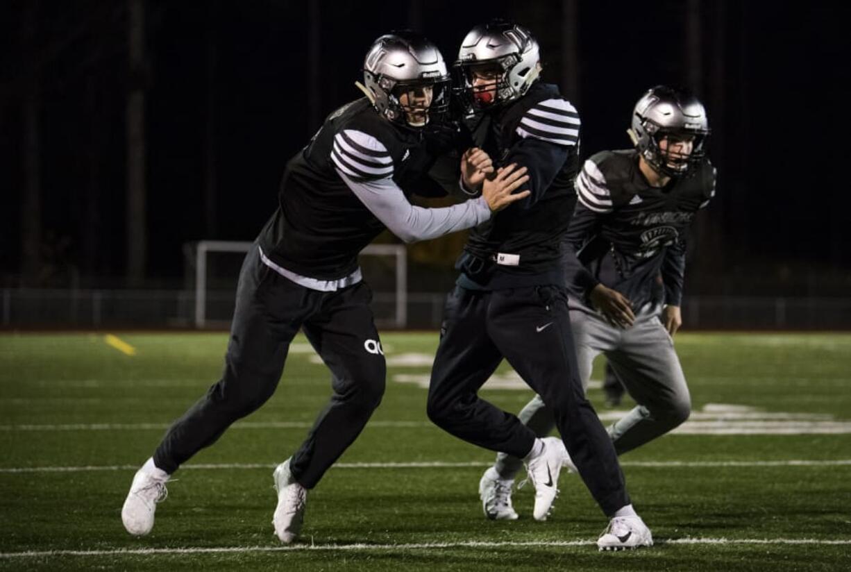 Junior linebacker Tyler Summers, left, leads Union with 95 tackles from the outside linebacker position he learned to play just this season.