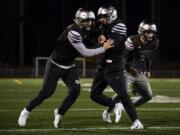 Junior linebacker Tyler Summers, left, leads Union with 95 tackles from the outside linebacker position he learned to play just this season.