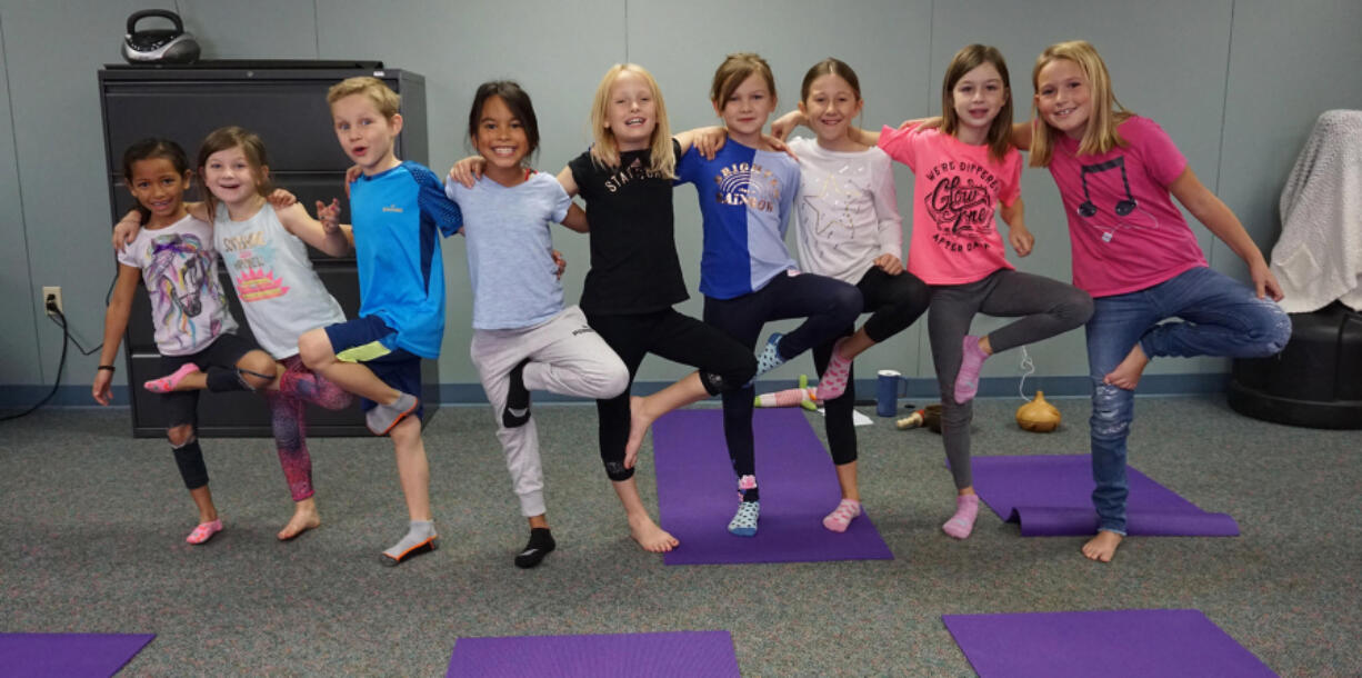 Ridgefield: Kids in Kristen Matthews’ yoga class for kids, offered through Ridgefield School District’s Community Education program.