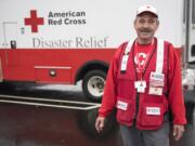 Ron Burby Red Cross volunteer Ron Burby of Vancouver stands for a photo in front of a Red Cross vehicle on Wednesday in December. Burby, who started disaster relief volunteering with the Red Cross late 2017, was sent to Northern California Monday to help with relief efforts in the wake of the deadly Camp Fire on Monday.