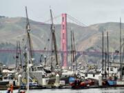 Boats docked at Fisherman’s Wharf in San Francisco.