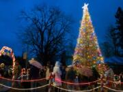 The tree-lighting ceremony in Ridgefield, seen in 2007, has been part of the community’s tradition for decades.